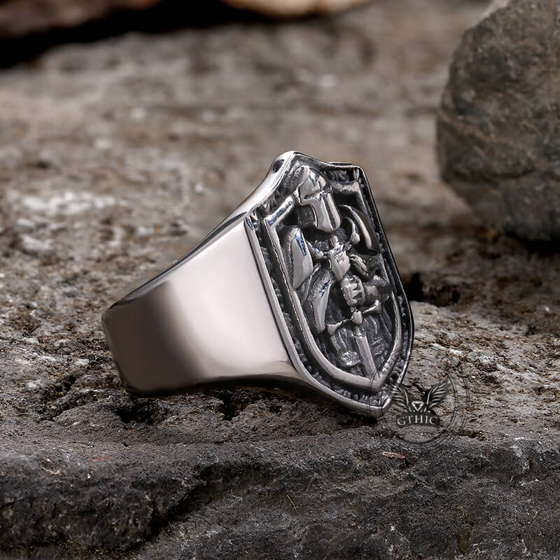 Vintage Knights Templar Crusade Stainless Steel Ring | Gthic.com