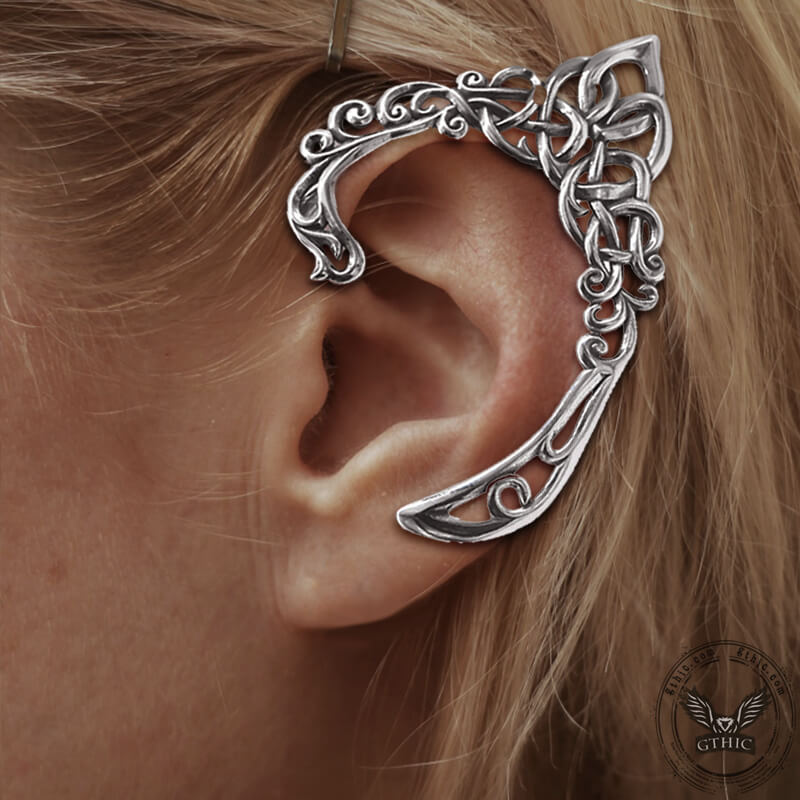 Vintage Knot Stainless Steel Elf Ear Cuff | Gthic.com