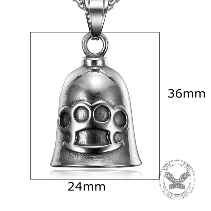 Vintage Knuckle Shape Guardian Bell Stainless Steel Keychain