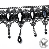 Vintage Lace Black Zircon Tassel Choker Necklace | Gthic.com