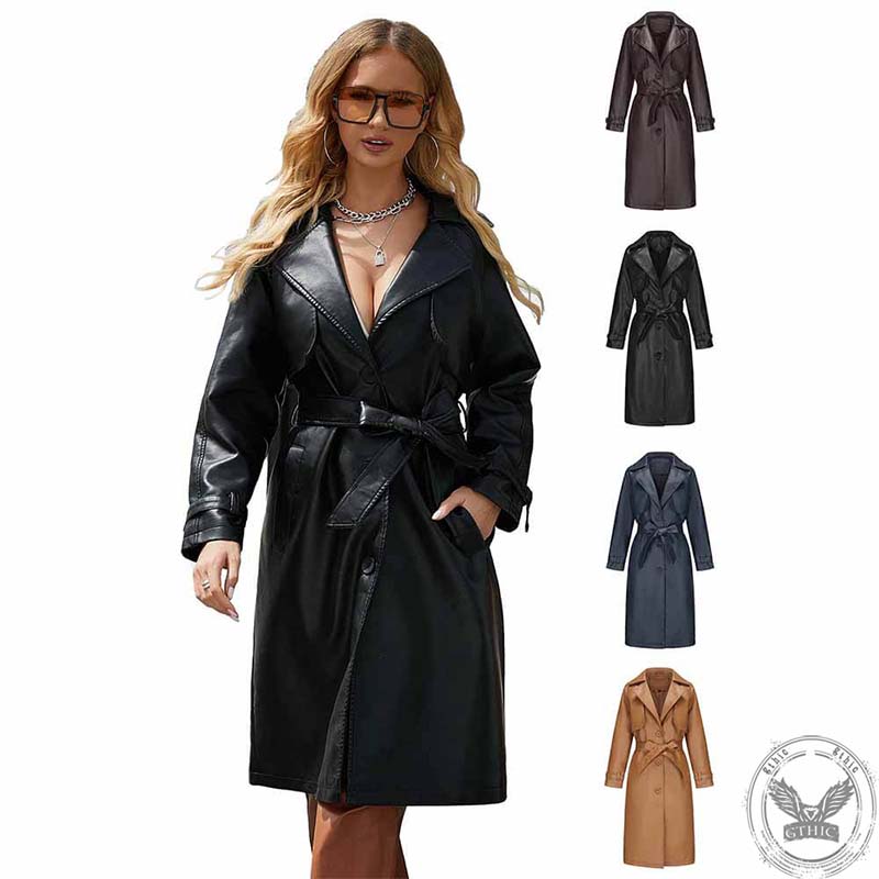 Vintage Lapel Belt Long Trench Coat | Gthic.com