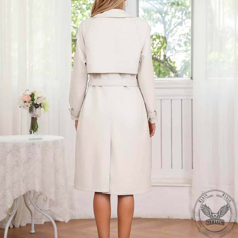 Vintage Lapel Belt Long Trench Coat | Gthic.com
