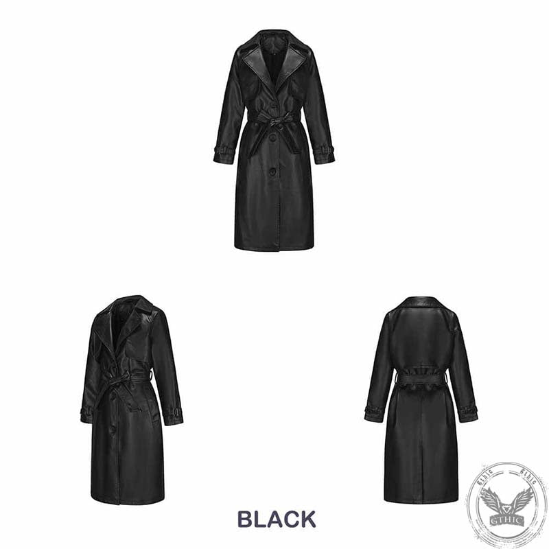 Vintage Lapel Belt Long Trench Coat | Gthic.com