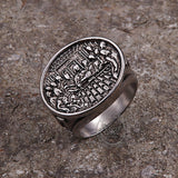 Vintage Last Supper Cross Stainless Steel Ring