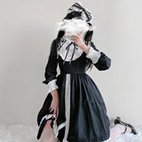 Vintage Maid Navy Neck Lolita Dress | Gthic.com