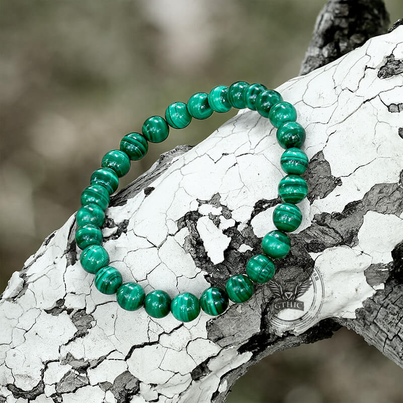 Vintage Malachite Beads Adjustable Bracelet