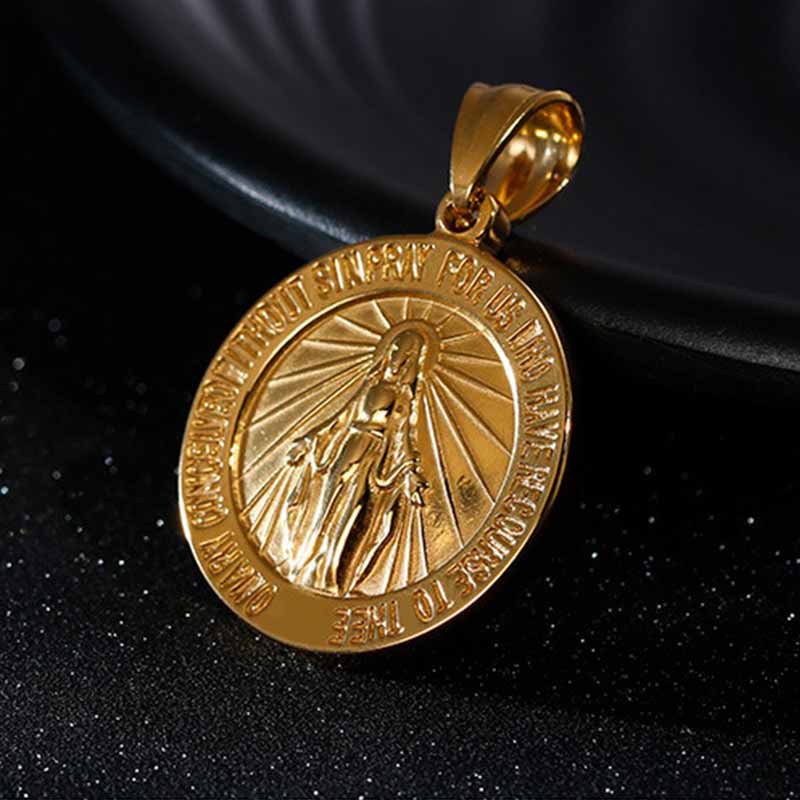 Vintage Maria Letters Stainless Steel Religion Pendant | Gthic.com