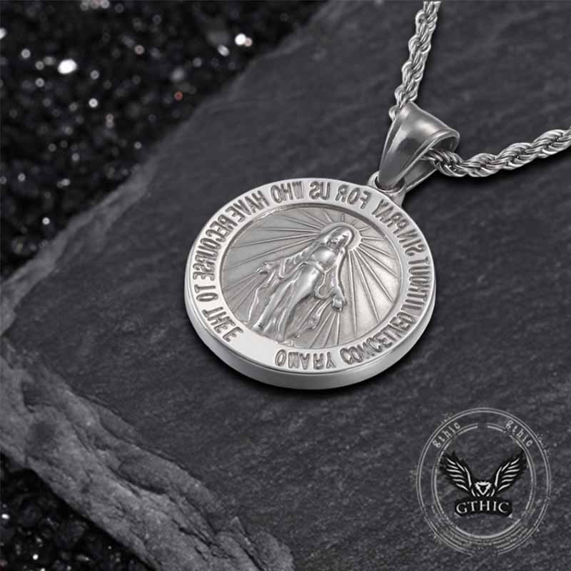 Vintage Maria Letters Stainless Steel Religion Pendant