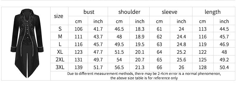 Vintage Medieval Halloween Costume Tailcoat