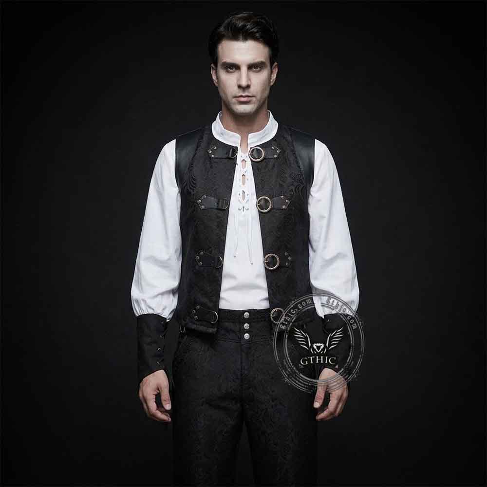 Vintage Medieval Jacquard Pirate Vest Costume Set | Gthic.com