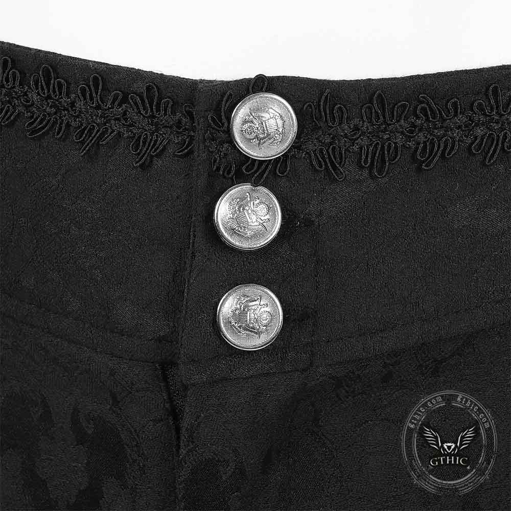 Vintage Medieval Jacquard Pirate Vest Costume Set