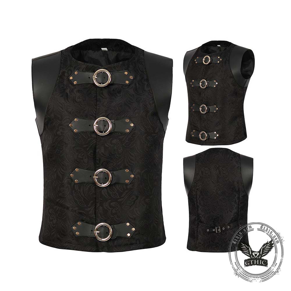 Vintage Medieval Jacquard Pirate Vest Costume Set