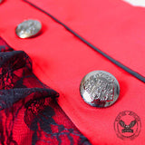 Vintage Medieval Lace Trim Gothic Long Trench Coat
