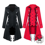 Vintage Medieval Lace Trim Gothic Long Trench Coat | Gthic.com