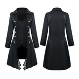 Vintage Medieval Lace Trim Gothic Long Trench Coat