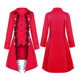 Vintage Medieval Lace Trim Gothic Long Trench Coat