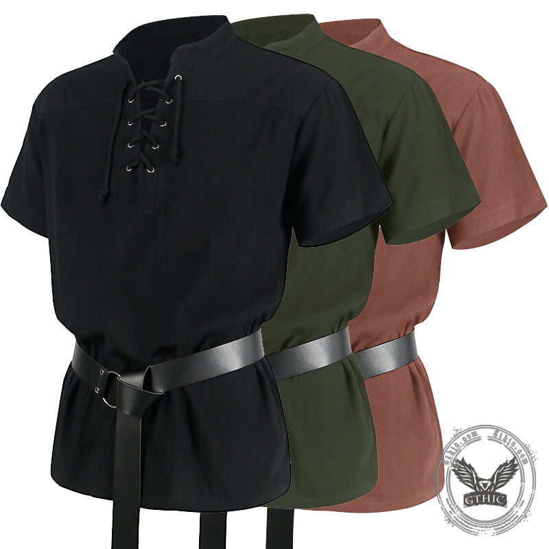 Vintage Medieval Strapped Warrior Belt Shirt | Gthic.com