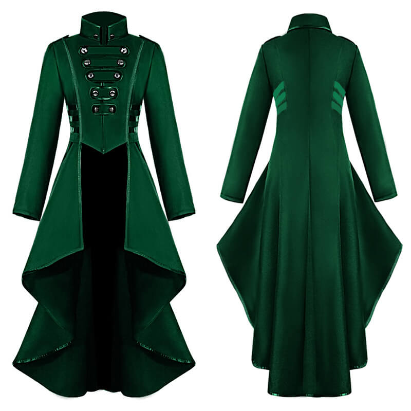 Cyborey Middeleeuwse jurk met capuchon dames veters retro groene Cyborey Middeleeuwse jurk met capuchon dames veters retro groene