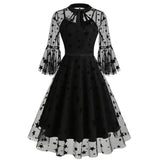 Vintage Mesh Embroidered Bow Dress | Gthic.com