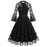 Vintage Mesh Embroidered Bow Dress | Gthic.com