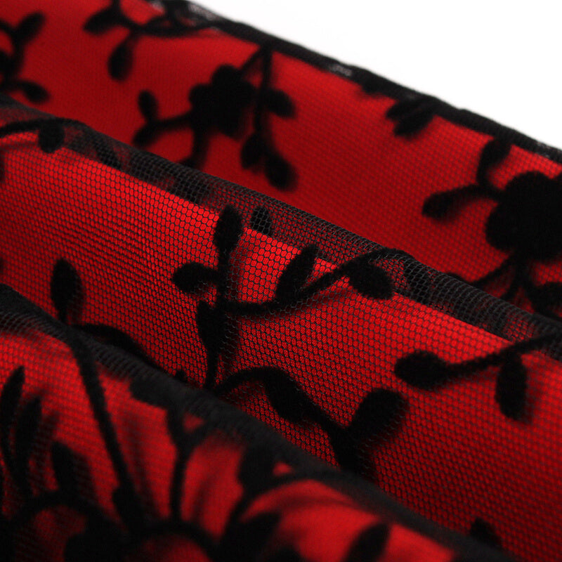 Vintage Mesh Embroidered Sleeveless Dress