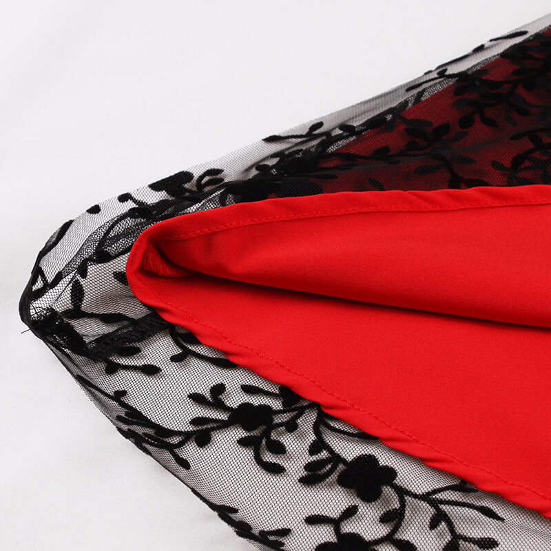 Vintage Mesh Embroidered Sleeveless Dress