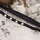 Vintage Multi-Layered Stainless Steel Beaded Bracelet