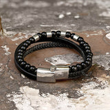 Vintage Multi-Layered Stainless Steel Beaded Bracelet | Gthic.com