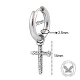 Vintage Nail Cross Stainless Steel Stud Earrings