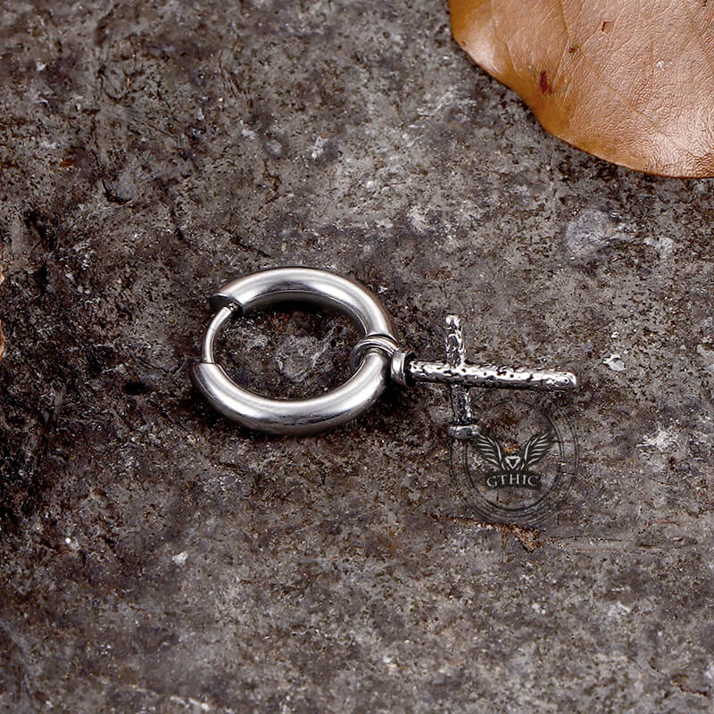 Vintage Nail Cross Stainless Steel Stud Earrings