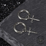 Vintage Nail Cross Stainless Steel Stud Earrings | Gthic.com