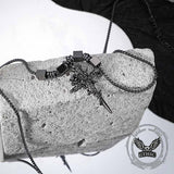 Vintage Nail Cross Thorn Rose Alloy Necklace