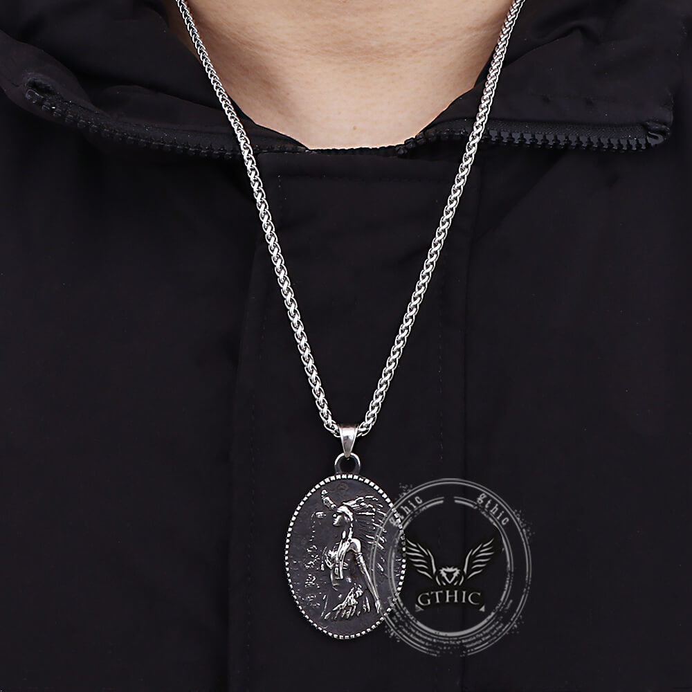 Vintage Native Indian Stainless Steel Amulet Pendant | Gthic.com