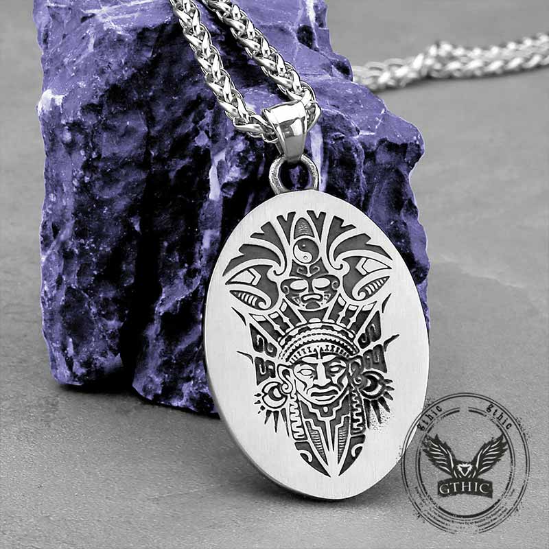 Vintage Native Indian Stainless Steel Amulet Pendant | Gthic.com