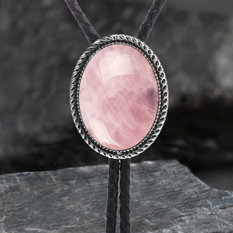 Vintage Natural Gemstone Cowboy Alloy Bolo Tie | Gthic.com