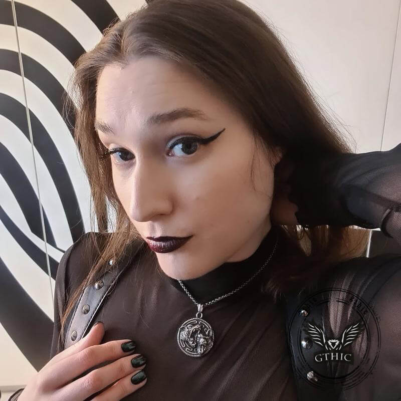 Vintage Nordic Wolf Valknut Stainless Steel Viking Pendant