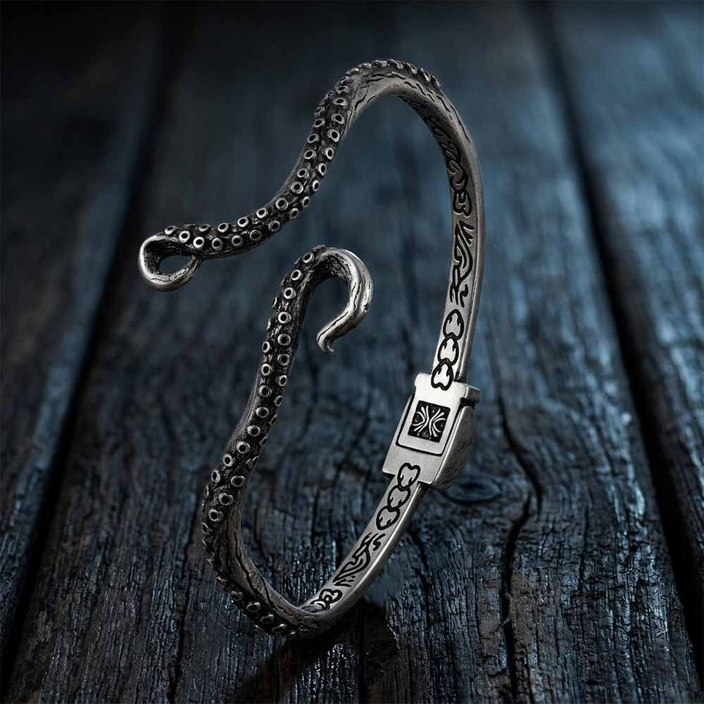 Vintage Octopus Tentacle Stainless Steel Cuff Bracelet | Gthic.com