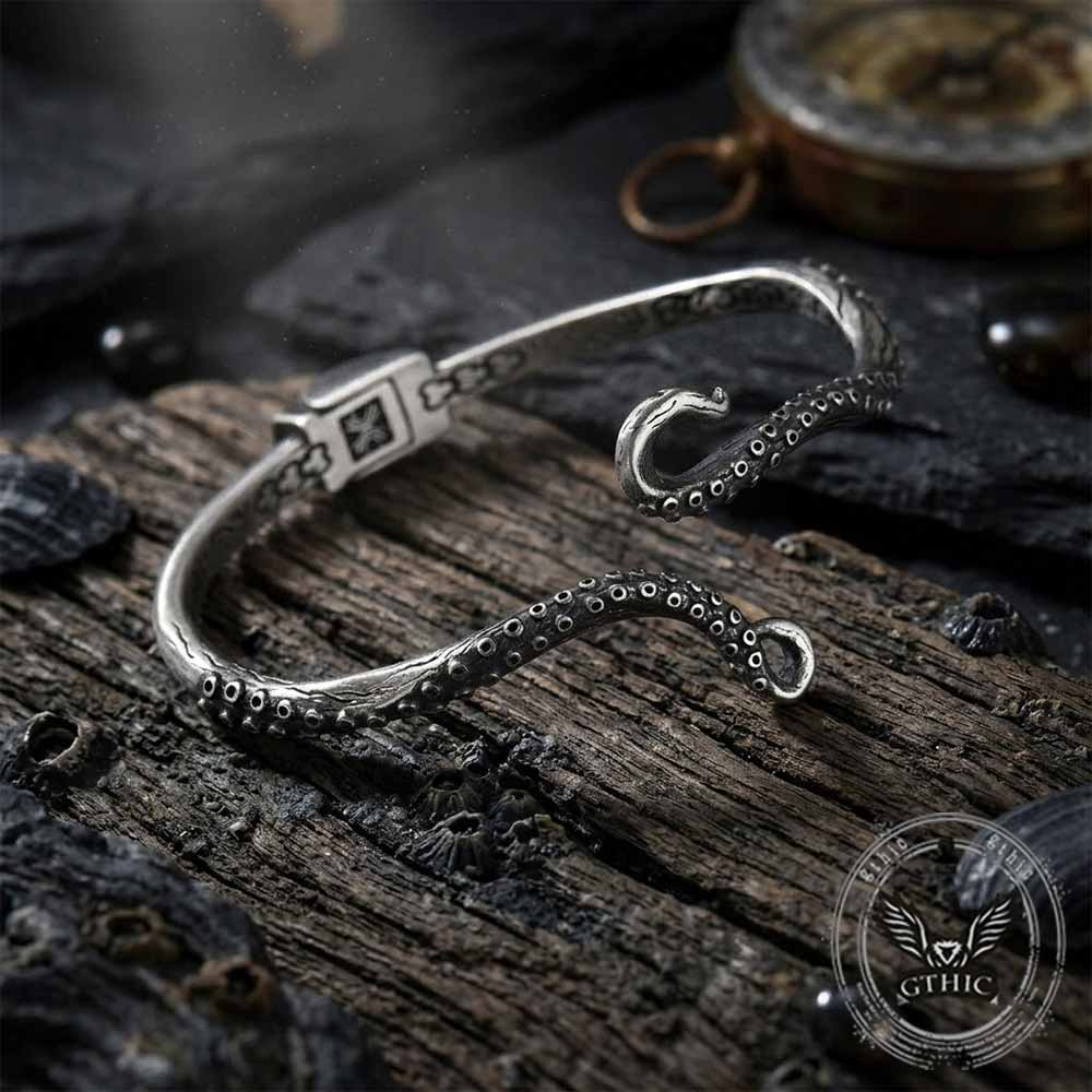 Vintage Octopus Tentacle Stainless Steel Cuff Bracelet