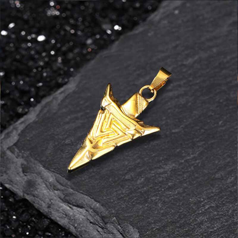 Rune Stone Arrow Stainless Steel Viking Pendant - Stainless Steel ...