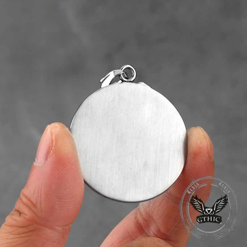 Vintage Odin Wolf Stainless Steel Viking Pendant