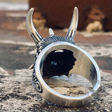 Vintage Oni Mask Sterling Silver Ring | Gthic.com