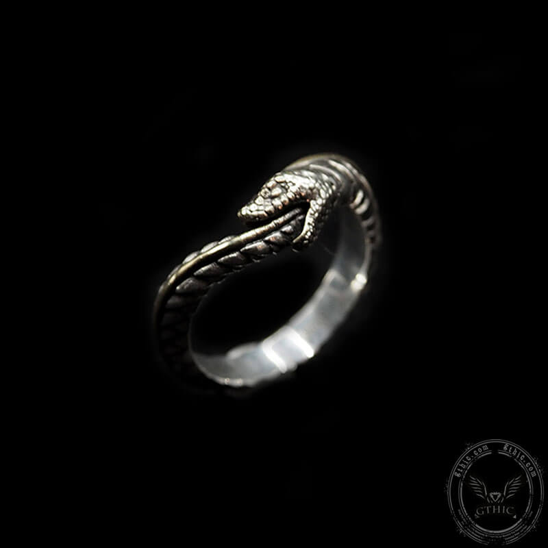 Vintage Ouroboros Sterling Silver Ring | Gthic.com