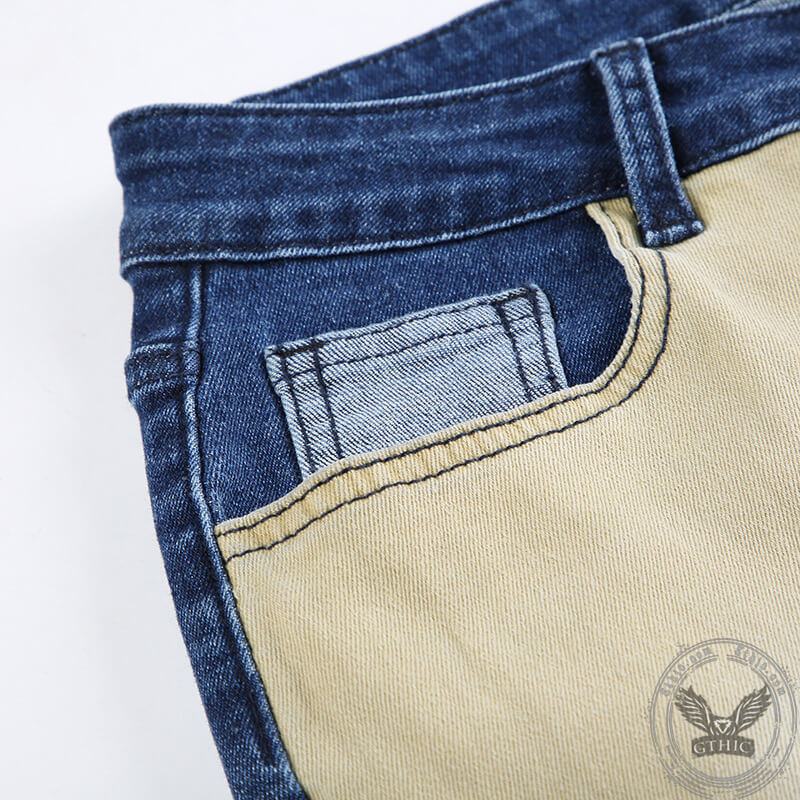 Vintage Patchwork Cotton Flare Pants | Gthic.com