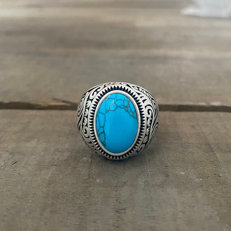 Vintage Pattern Gem Sterling Silver Ring | Gthic.com