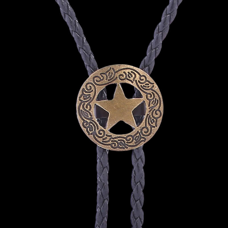 Vintage Pattern Star Alloy Bolo Tie