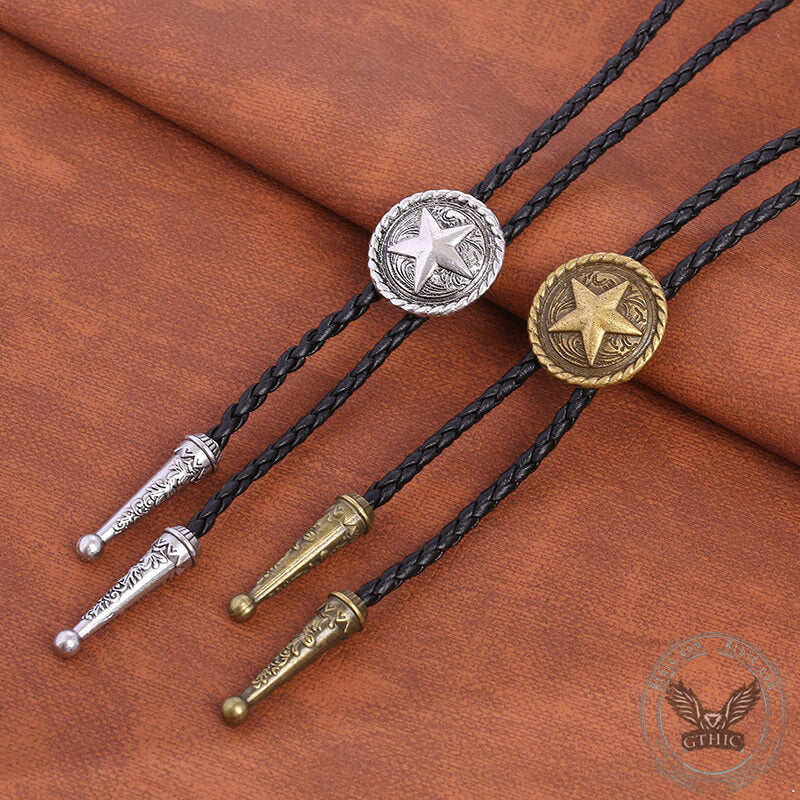 Vintage Pattern Star Alloy Bolo Tie