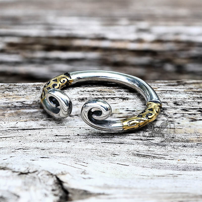Vintage Pattern Wukong Tightening Curse Stainless Steel Open Ring