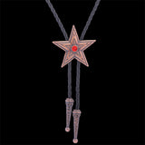 Vintage Pentagram Gemstone Inlaid Alloy Bolo Tie| Gthic.com