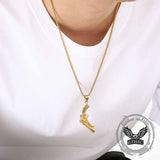 Vintage Pistol Gun Stainless Steel Punk Pendant 03 | Gthic.com