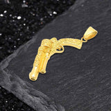 Vintage Pistol Gun Stainless Steel Punk Pendant
